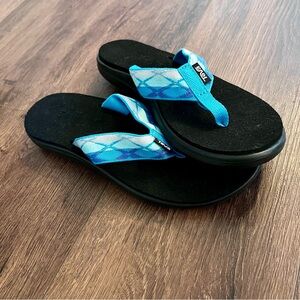 Teva Women’s Voya Flip Flip Sandal Size 7 Blue Green Black Heel